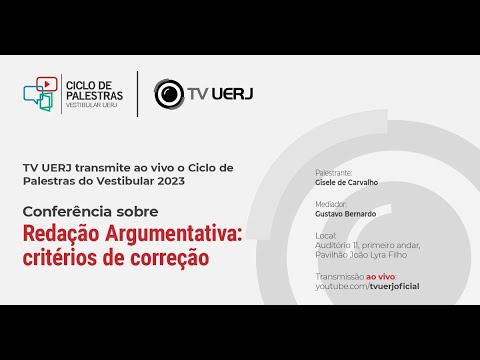 Ciclo de Palestras do Vestibular - Redação Argumentativa: critérios de correção | AO VIVO