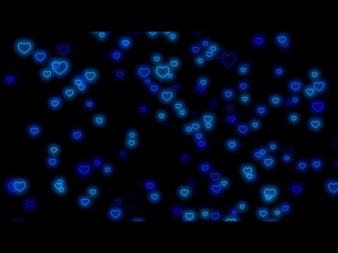 Flying Heart💙Blue Heart Background | Neon Light Love Heart Background Video Loop 2 Hours