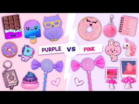 12 DIY - PURPLE vs PINK! - COLOR CHALLENGE - Easy and Amazing Ideas