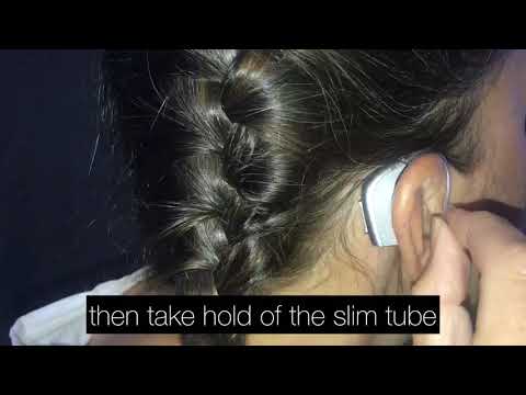 Screenshot of video: How to put in your hearing aid with a slim tube