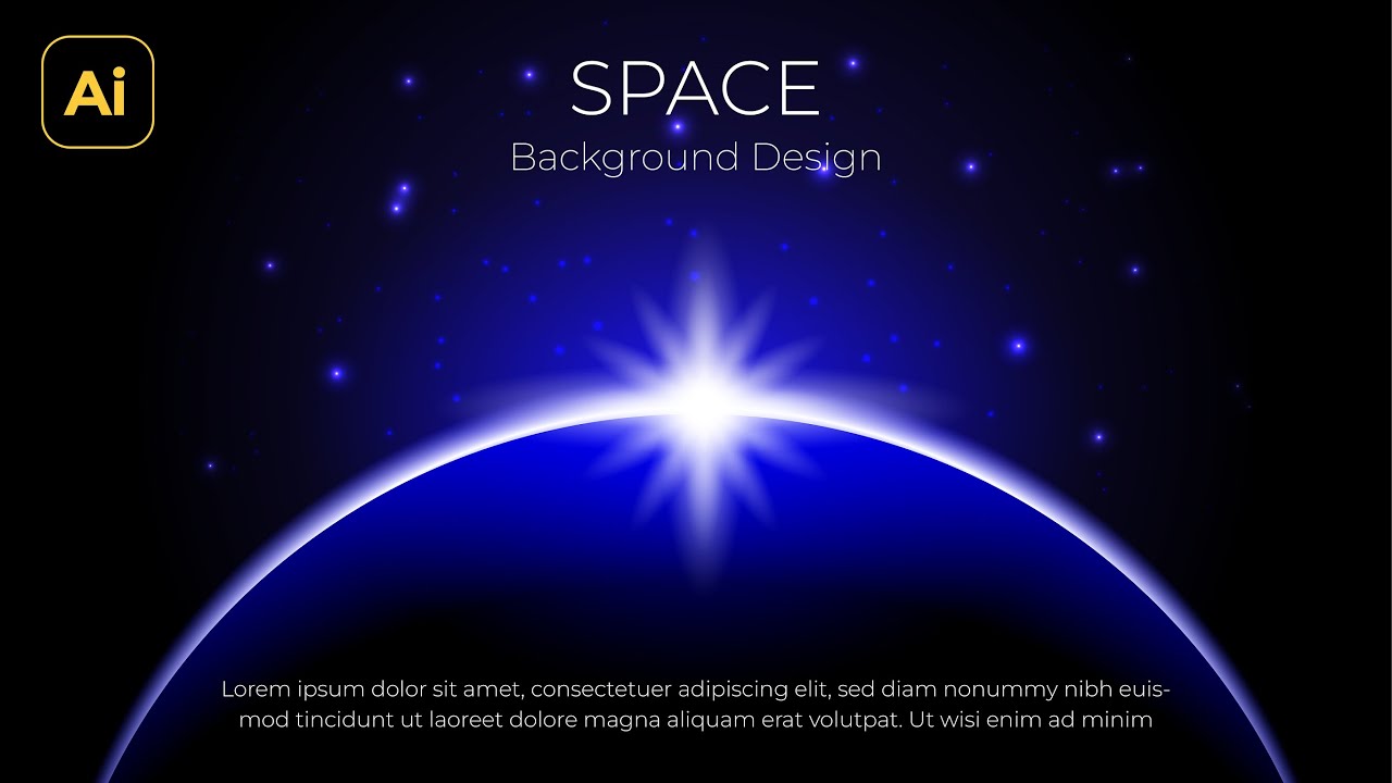 Create Space Light Background Design | Adobe Illustrator Tutorials