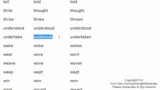 English irregular verbs part 13 English For Beginners
