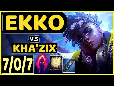 KEIO (EKKO) vs KHA'ZIX - 7/0/7 KDA JUNGLE CHALLENGER GAMEPLAY - BR