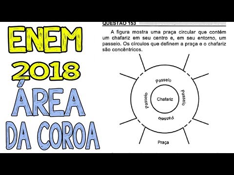 ENEM 2018-THE FIGURE SHOWS A CIRCULAR SQUARE THAT CONTAINS A FOUNTAIN...
