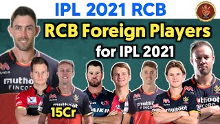 IPL 2021 - Royal Challengers Bangalore All Foreign Players List || Maxwell, Kyle Jamieson, Christian