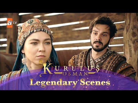 Kurulus Osman Urdu | Legendary Scenes - 233 | Alcicek ne Aktemur ko zakhmi kiya!