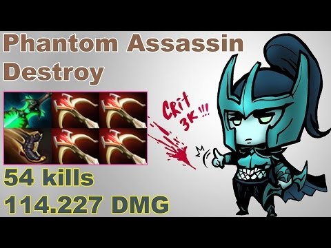 Phantom Assassin Destroy 54 kills   Amazing build with DAEDALUS x4   Dota 2 Gameplay 2017