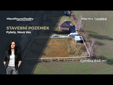 Prodej stavebního pozemku 848 m² - Pyšely - Nová Ves