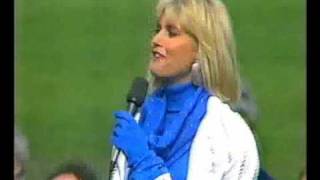 Olivia Newton-John sings Advance Australia Fair 1986 VFL GF