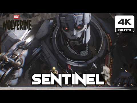 Marvel Wolverine - Sentinel Prototype Boss Fight (4K 60FPS PS5 PRO)