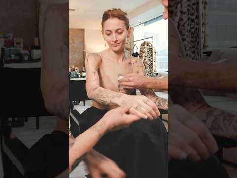 paris jackson covering up her tattoos for the grammys ✨ #parisjackson #grammys #tattoocoverup