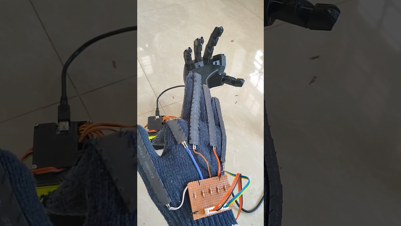 🤖Control a Robotic Arm with Hand Gestures! | ARDUINO FLEX SENSOR GLOVES | Malayalam Tech #arduino