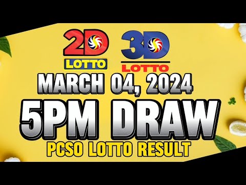 LOTTO 5PM DRAW 2D & 3D RESULT MARCH 04, 2024 #swer3result #pcsolottoresultsmarch04,2024