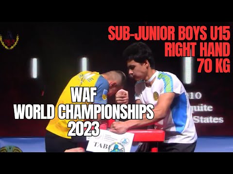 2023 WAF 70 KG RIGHT HAND SUB-JUNIOR BOYS U15 ALL MATCHES