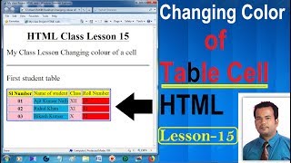 Changing colour of a cell in HTML - Lesson 15