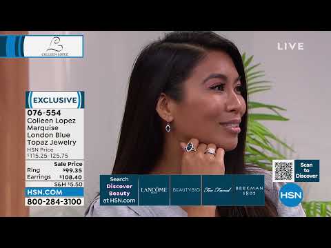 Colleen Lopez Marquise London Blue Topaz and White Zirco...