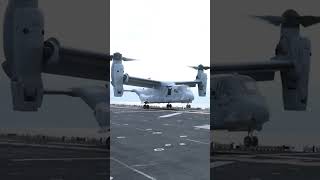 MV-22 Osprey Vertical Takeoff from Aircraft Carrier #military #aviation #osprey