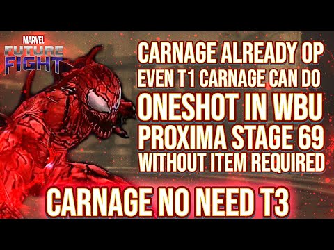 How To One Shot WBU Proxima Stage 69 Using Carnage - Marvel Future Fight ( JUST MEME !!! )