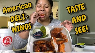 FIRST TIME TRYING AMERICAN DELI WINGS! | IM THE WOMAN FOR THE JOB! | #Mukbang #GIVEAWAYPRIZES #Vlog