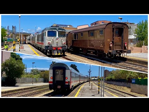 Treno Intercity 559 proveniente da Taranto incrocia Treno Storico 96030 nella stazione di Soverato