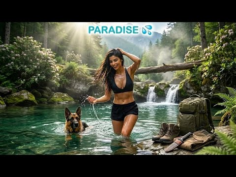 Woman and Dog Wilderness Adventure - Solo Survival Journey