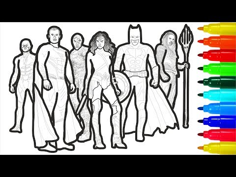 Justice League Coloring Pages With Colored Markers For Children | Justice League Coloring Pages
