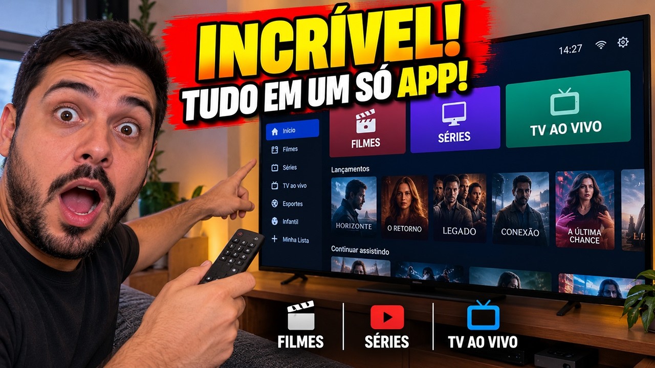 ESSE APP É COMPLETO DEMAIS! 🔥 - FILMES, SÉRIES E TV AO VIVO! O MELHOR DE 2026!