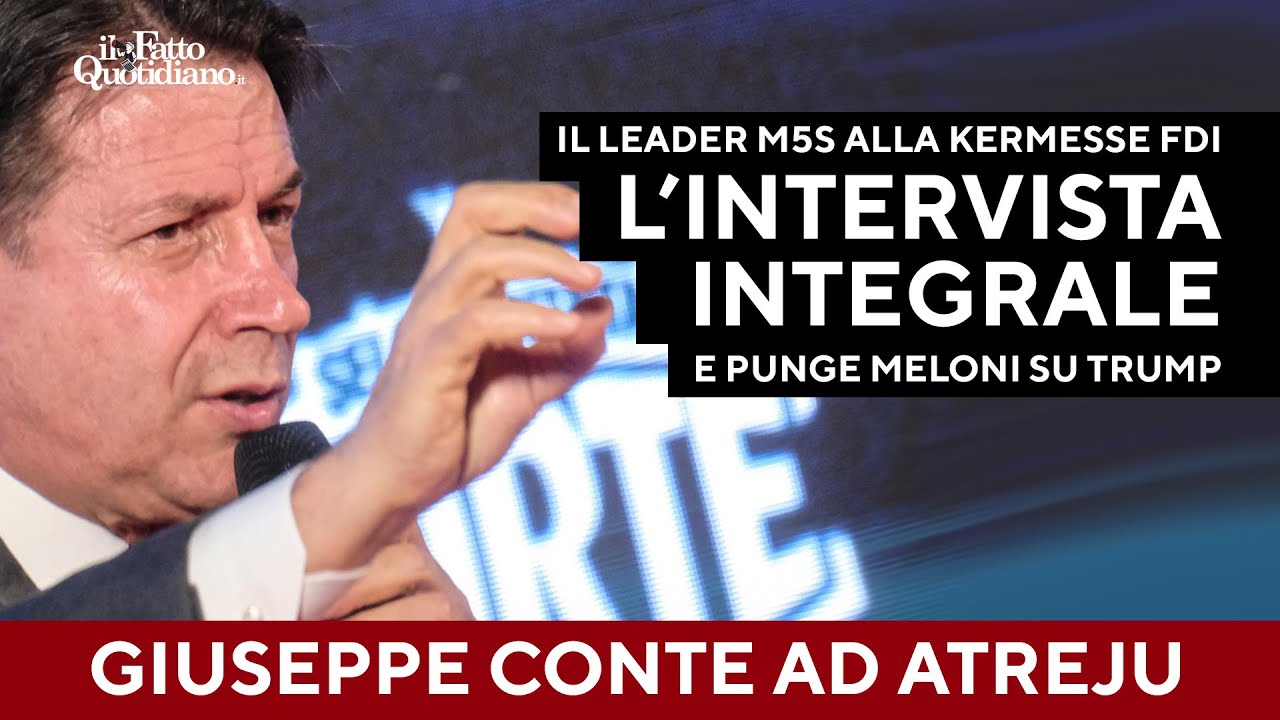 Giuseppe Conte ad Atreju punge Meloni sul patriottismo. L'intervista integrale al leader M5s