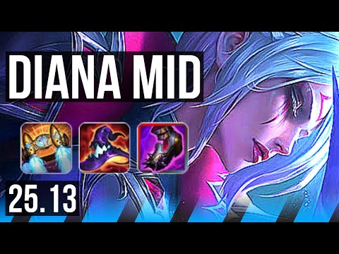 DIANA vs YONE (MID) | 14/2/9, 700+ games, Dominating | EUW Master | 25.13