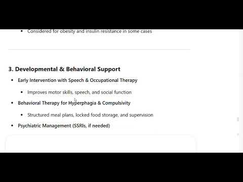 8 USMLE Treatment Approach for Prader Willi Syndrome PWS