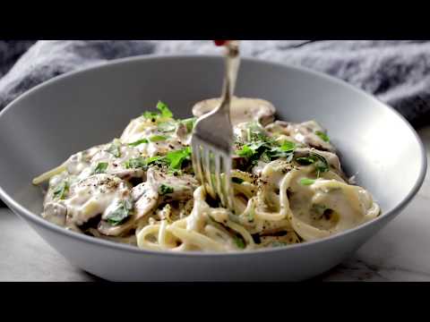 Creamy Garlic Herb Mushroom Spaghetti