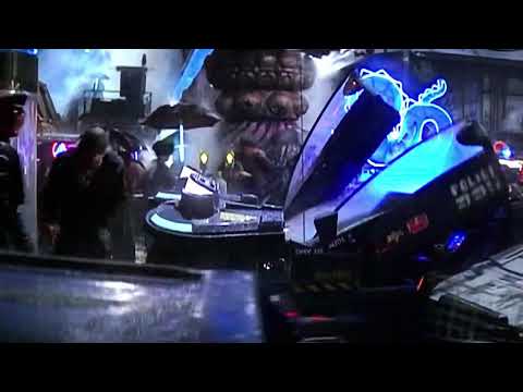 Blade Runner White Dragon and Police Spinner Takeoff