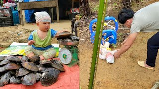 A single father and his son searched and collected snails to sell | Nông Thôn