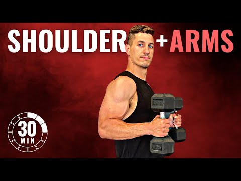 30 MIN SHOULDER AND ARMS DUMBBELL WORKOUT | Follow Along
