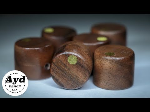 DIY Custom Guitar Amp Knobs - Walnut & Brass | How To Woodworking