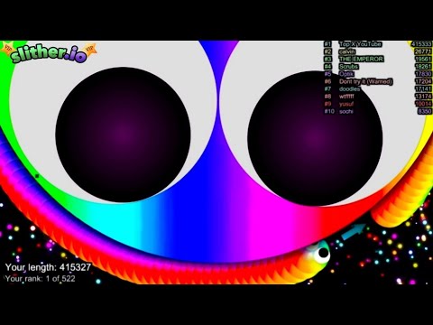 Slither.io A.I RAINBOW SNAKE vs GIANT Pro Snakes - Epic Skin Slitherio Vip Gameplay - WORLD RECORDS