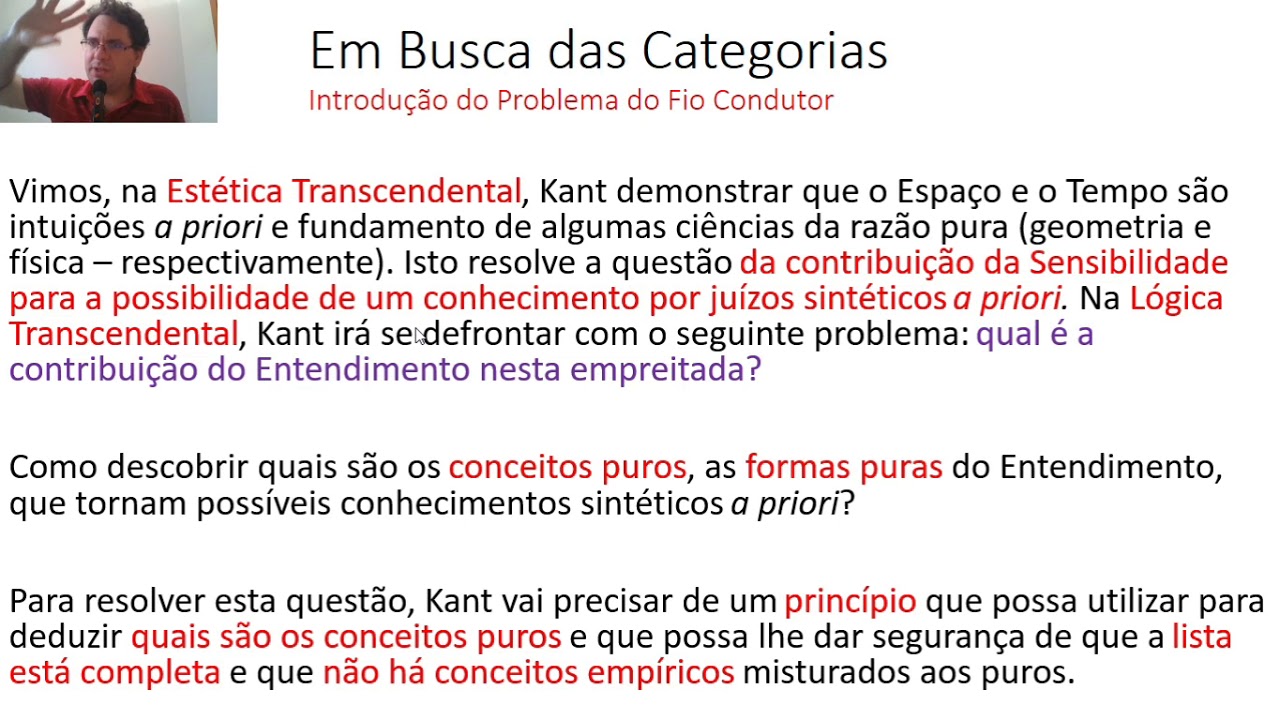Explicações sobre a Primeira Parte da Lógica Transcendental - A Analítica Transcendental