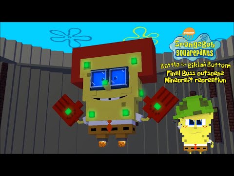 SpongeBob SquarePants Battle for Bikini Bottom Final Boss cutscene Minecraft recreation