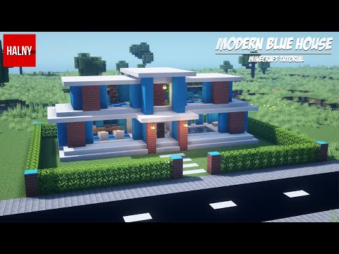 HALNY - Minecraft modern blue house - Tutorial