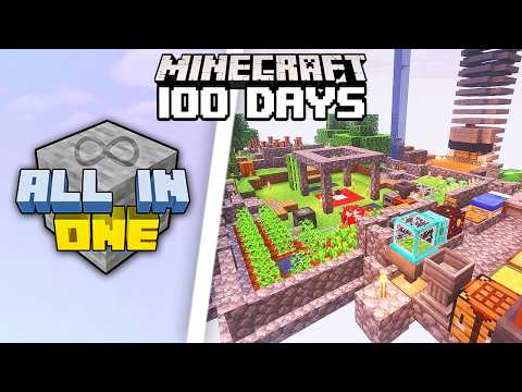 I Survived 100 Days on ALL IN ONE Modded Skyblock in Minecraft