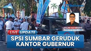 Kantor Gubernur Sumbar Digeruduk, Puluhan Buruh Protes dan Tuntut Penuntasan PHK Sepihak