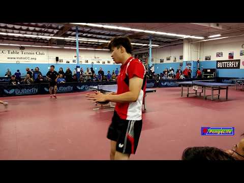 Men's Semi-Final: Alex Chen (2609, red) vs Zheng Pu (2605) at ICC Butterfly Open on 2018-12-9