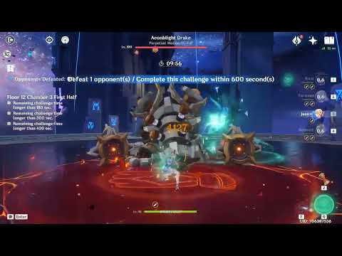 Genshin Impact 3.3 abyss 12-3-1 Wanderer 17s speedrun