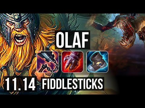 OLAF vs FIDDLESTICKS (JUNGLE) | 10 solo kills, 800+ games, Dominating | BR Master | v11.14