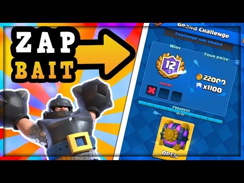 ZAP BAIT!! OP MEGA KNIGHT BAIT DECK!! EASY 12 WIN GRAND CHALLENGE!! :: SO EASY TO USE!! CLASH ROYALE