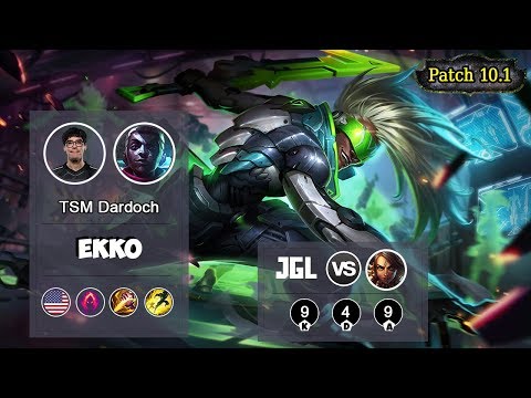 TSM Dardoch Ekko Jungle VS Nidalee | LOL | S10 NA Placements - Full Gameplay