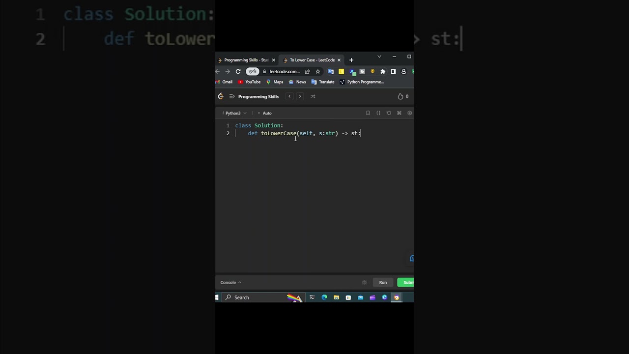 LeetCode: To Lower Case #python #coding #leetcode #dsa