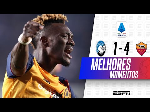 TAMMY ABRAHAM FAZ DOIS, E ROMA ATROPELA A ATALANTA NO CAMPEONATO ITALIANO | Melhores Momentos