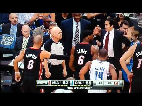Joe Crawford Falls Over in Magic vs Heat Game...FUNNY!