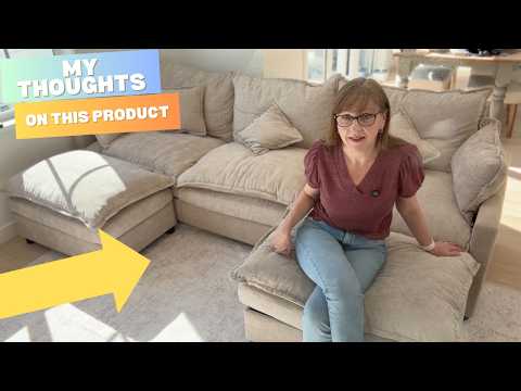 127" U-Shaped Cloud Sectional Couch, Front Facing Modular Compressed Boneless Sectional Sofa with Chaise Lounges and Console, Plush Corduroy Boneless Symmetrical Sofa video review thumbnail